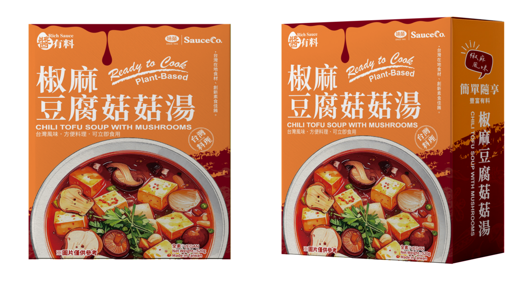 椒麻豆腐菇菇湯(全素/即食料理包)520g|1 入